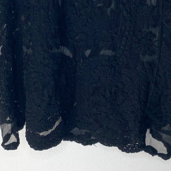 No tag, H&M, Sleeveless Top, embroidered-feel, round neck, Sheer Black, Size M - Picture 6 of 6